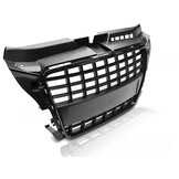 Grill AUDI A3 08-12 S8 LOOK GLANZEND ZWART