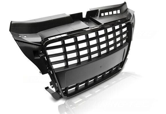 Grill geschikt voor AUDI A3 08-12 S8 LOOK GLANZEND ZWART