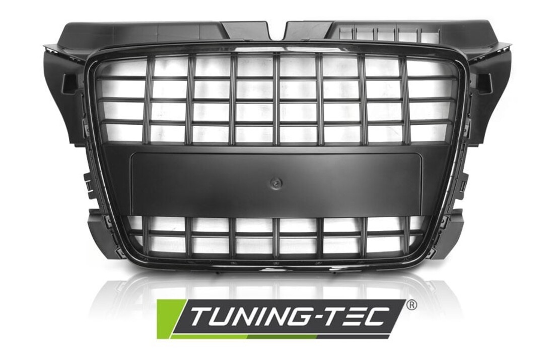 Grill AUDI A3 08-12 S8 LOOK GLANZEND ZWART