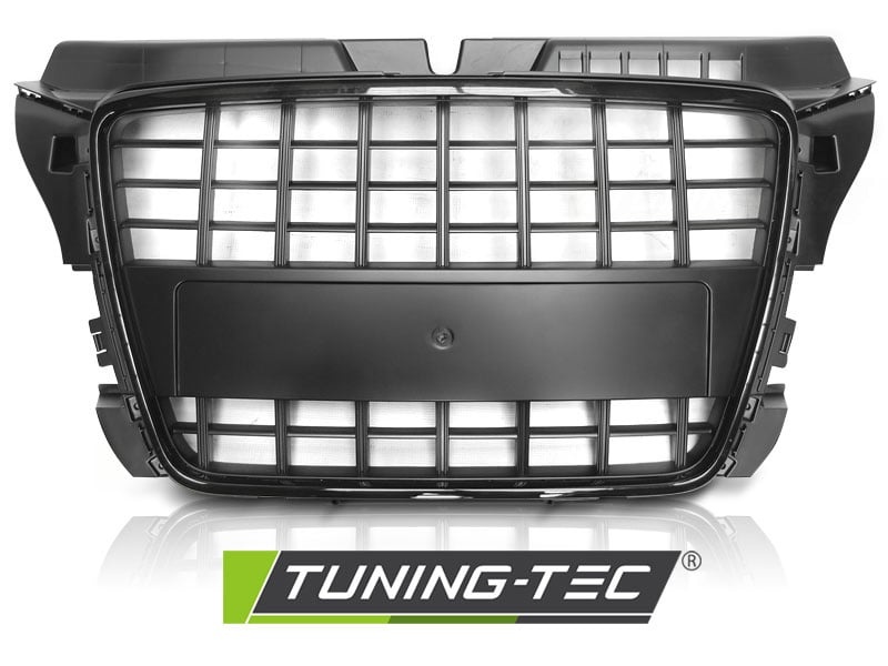 Grill AUDI A3 08-12 S8 LOOK GLANZEND ZWART