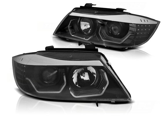 Koplampen geschikt voor BMW E90/E91 05-08 3D AE LED zwart