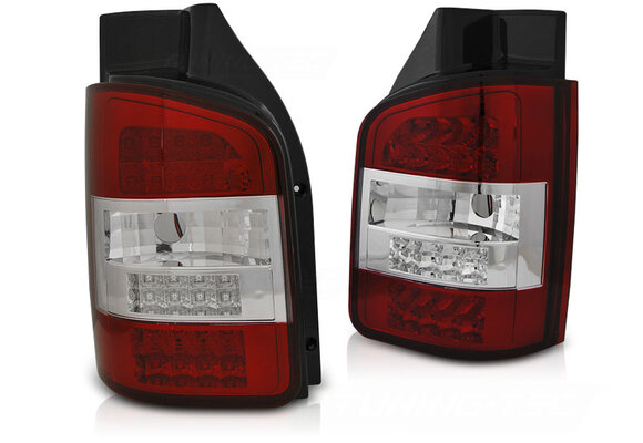 Achterlichten geschikt voor VW T5 04 03-09 rood helder LED transporter
