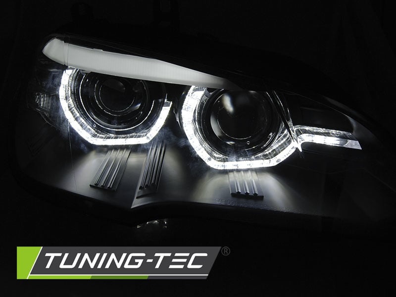 Koplampen xenon geschikt voor BMW X5 E70 07-10 AE DRL LED zwart afs HID