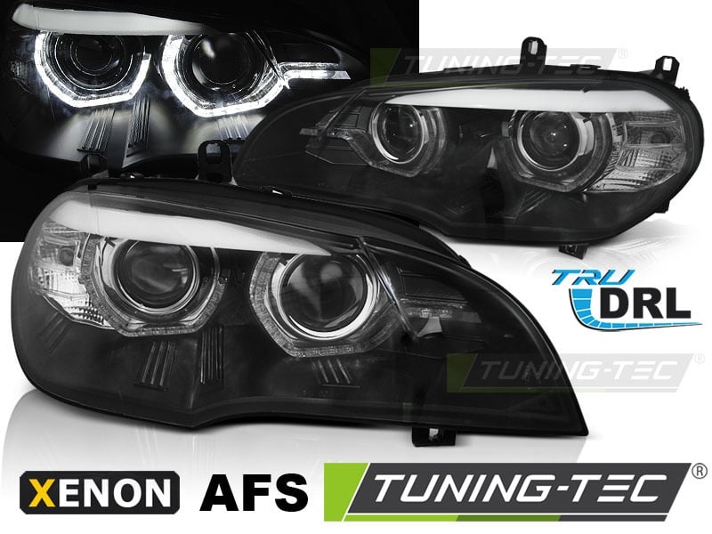 Koplampen xenon geschikt voor BMW X5 E70 07-10 AE DRL LED zwart afs HID