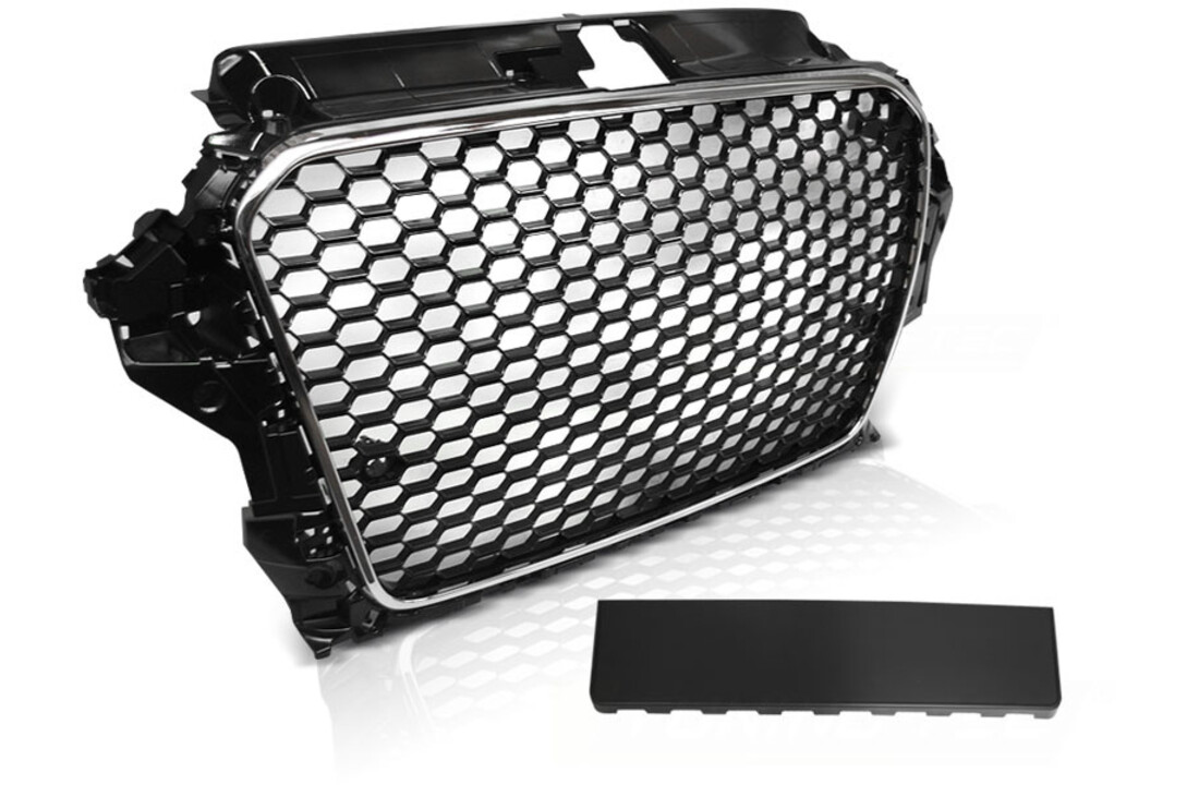 Grill geschikt voor AUDI A3 (8V) 12-16 RS3 STIJL CHROOM ZWART