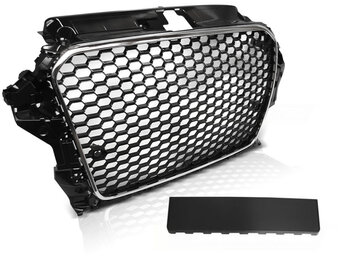 Grill AUDI A3 (8V) 12-16 RS3 STIJL CHROOM ZWART