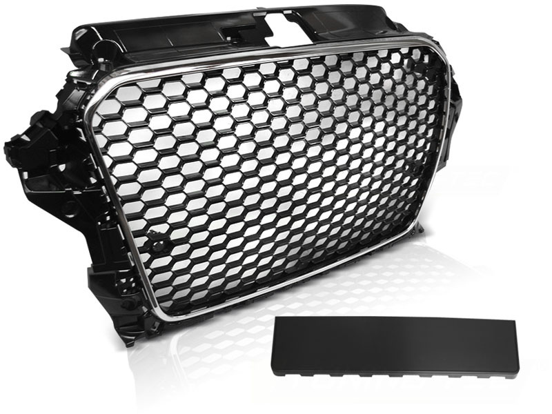 Grill AUDI A3 (8V) 12-16 RS3 STIJL CHROOM ZWART
