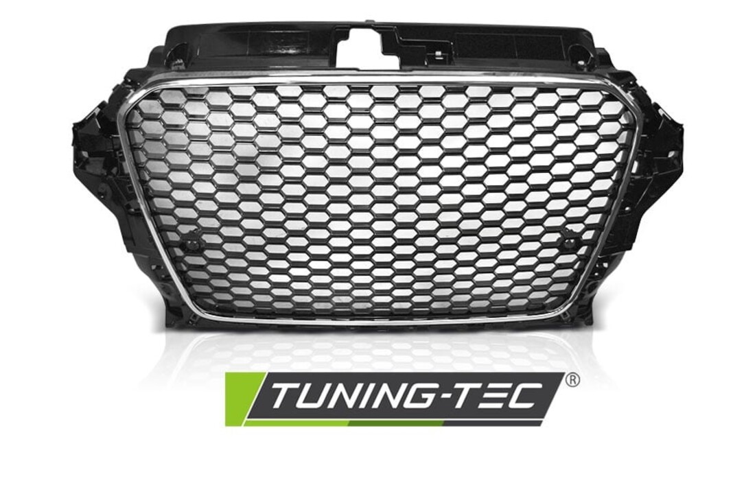 Grill geschikt voor AUDI A3 (8V) 12-16 RS3 STIJL CHROOM ZWART