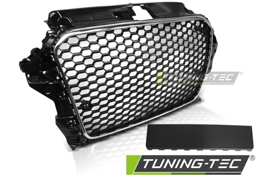 Grill AUDI A3 (8V) 12-16 RS3 STIJL CHROOM ZWART