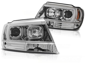 Koplampen met parkeerlicht geschikt voor Chrysler Jeep Grand Cherokee 99-05 05 chroom