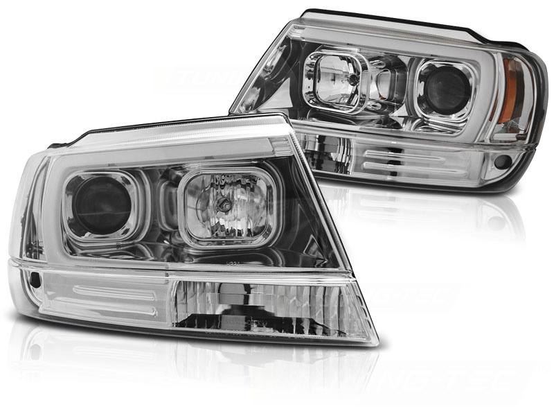 Koplampen met parkeerlicht geschikt voor Chrysler Jeep Grand Cherokee 99-05 05 chroom