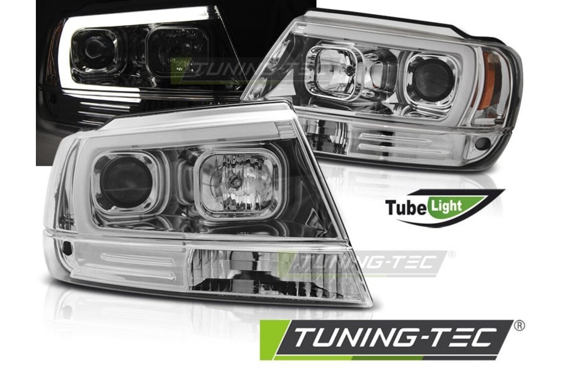 Koplampen met parkeerlicht geschikt voor Chrysler Jeep Grand Cherokee 99-05 05 chroom