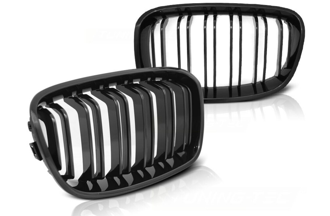 Grill geschikt voor BMW F20/F21 11-12 14 glanzend zwart dubbele stang M-Look
