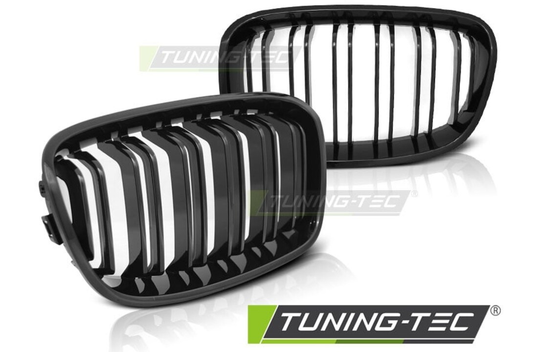 Grill geschikt voor BMW F20/F21 11-12 14 glanzend zwart dubbele stang M-Look