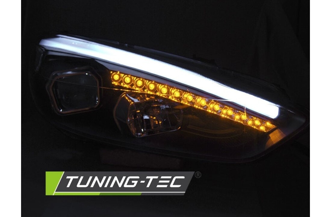 Koplampen dagrijlicht geschikt voor Ford Focus MK3 15-18 zwart DRL LED