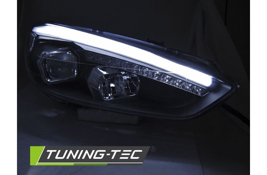 Koplampen dagrijlicht geschikt voor Ford Focus MK3 15-18 zwart DRL LED