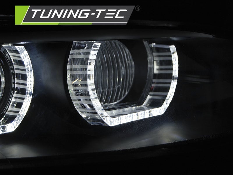 Koplampen xenon geschikt voor BMW E92/E93 06-10 Angel Eyes LED zwart HID