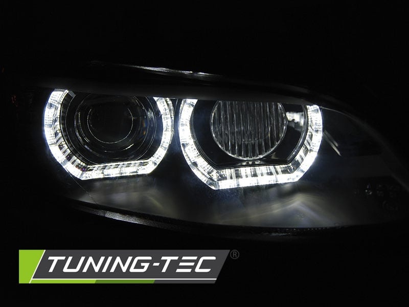 Koplampen xenon geschikt voor BMW E92/E93 06-10 Angel Eyes LED zwart HID