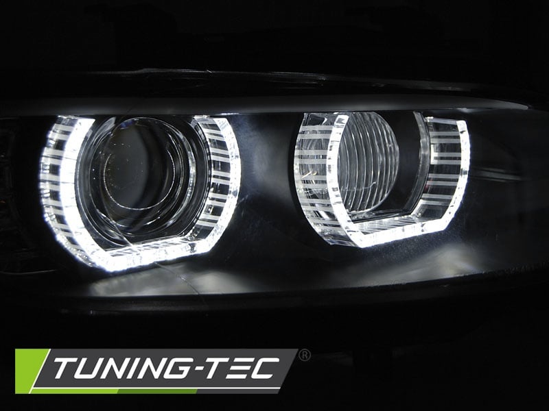 Koplampen xenon geschikt voor BMW E92/E93 06-10 Angel Eyes LED zwart HID