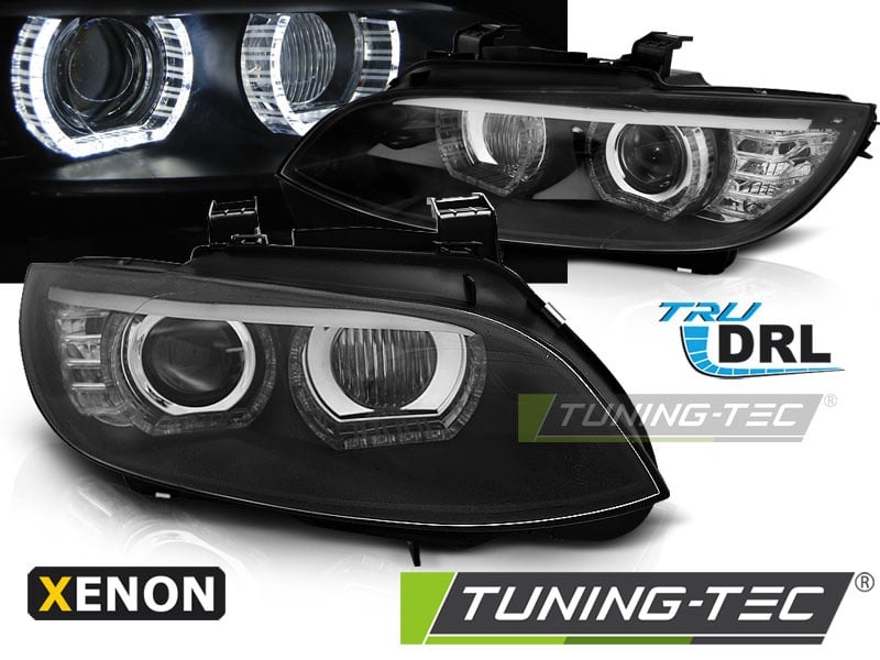 Koplampen xenon geschikt voor BMW E92/E93 06-10 Angel Eyes LED zwart HID