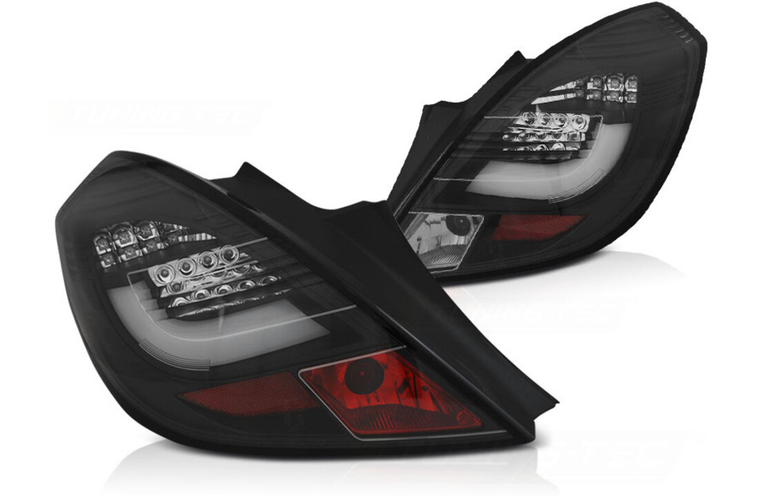 Achterlichten geschikt voor Opel Corsa D 3D 04 06-14 zwart LED strip