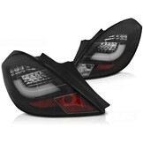 Achterlichten geschikt voor Opel Corsa D 3D 04 06-14 zwart LED strip