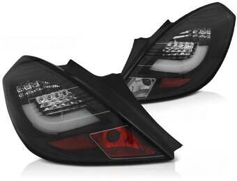 Achterlichten geschikt voor Opel Corsa D 3D 04 06-14 zwart LED strip