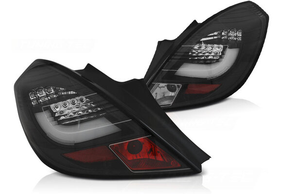 Achterlichten geschikt voor Opel Corsa D 3D 04 06-14 zwart LED strip