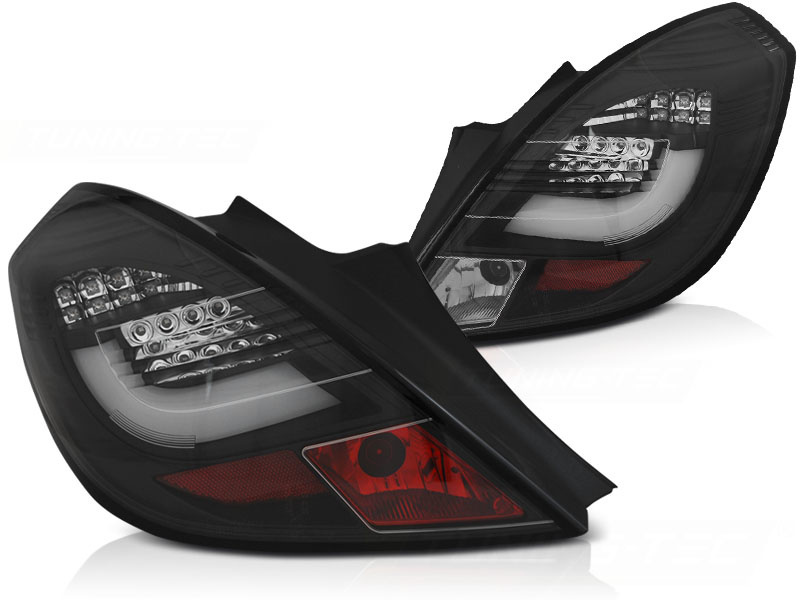 Achterlichten geschikt voor Opel Corsa D 3D 04 06-14 zwart LED strip