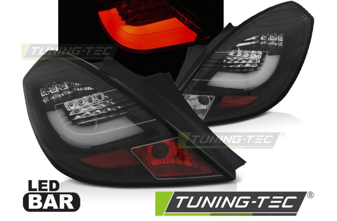 Achterlichten geschikt voor Opel Corsa D 3D 04 06-14 zwart LED strip