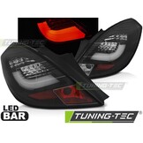 Achterlichten geschikt voor Opel Corsa D 3D 04 06-14 zwart LED strip