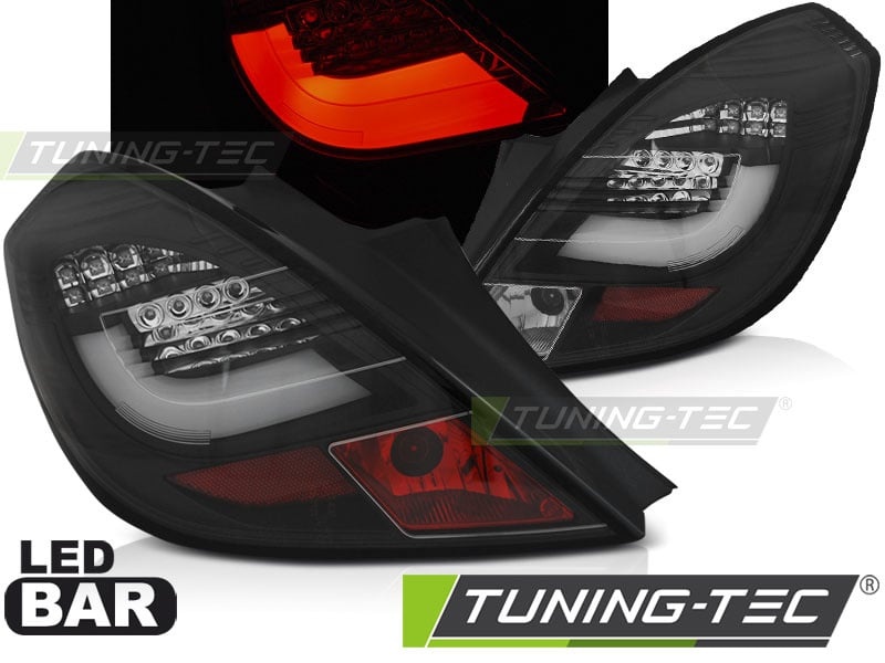 Achterlichten geschikt voor Opel Corsa D 3D 04 06-14 zwart LED strip