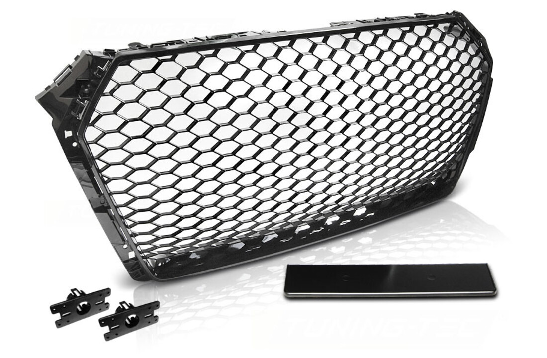 Grill geschikt voor AUDI A4 B9 15-19 GLANZEND ZWART RS-STIJL