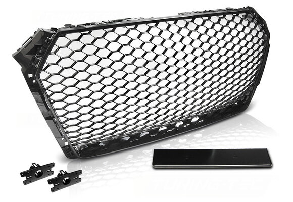 Grill AUDI A4 B9 15-19 GLANZEND ZWART RS-STIJL