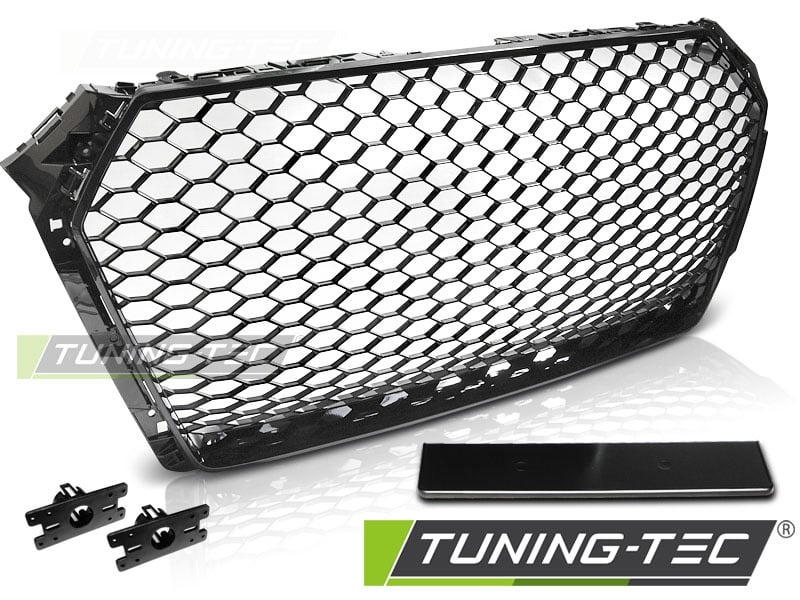 Grill geschikt voor AUDI A4 B9 15-19 GLANZEND ZWART RS-STIJL