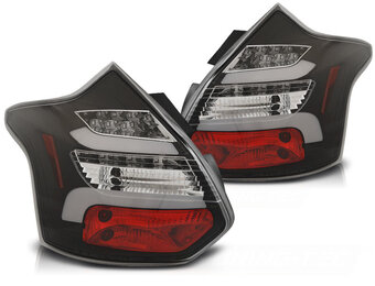 Achterlichten geschikt voor Ford Focus 3 11-10 14 hatchback zwart LED strip seq indic