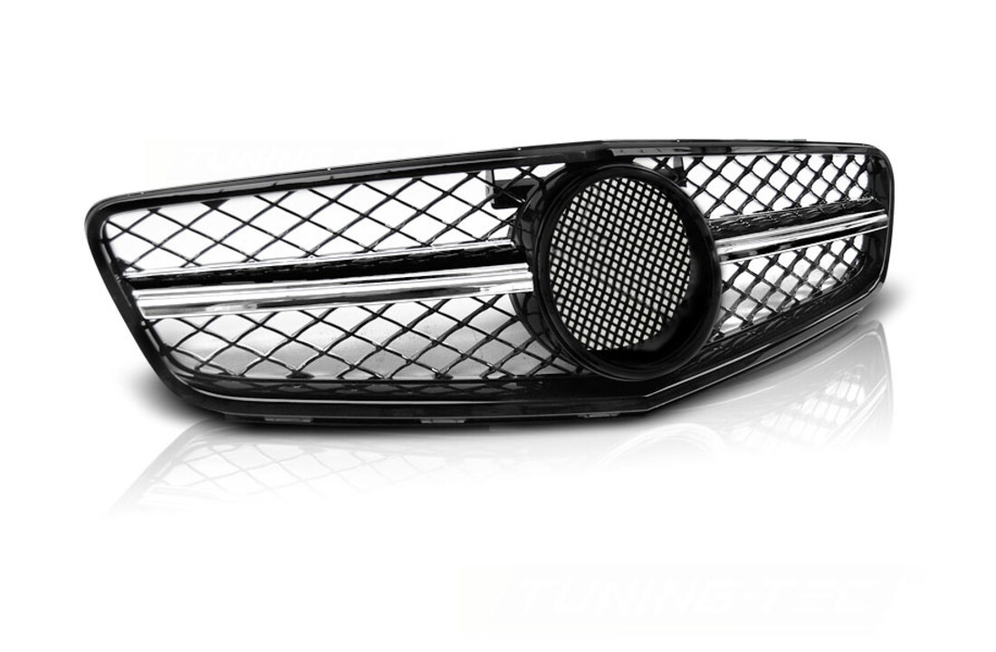 Grill geschikt voor Mercedes W204 07-14 C63 stijl glanzend zwart-chroom