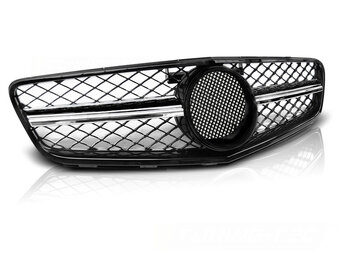 Grill geschikt voor Mercedes W204 07-14 C63 stijl glanzend zwart-chroom