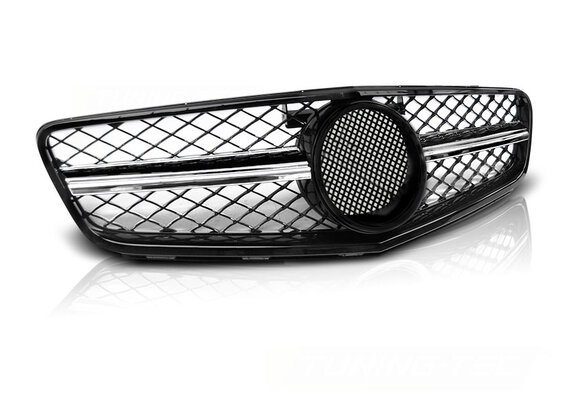 Grill geschikt voor Mercedes W204 07-14 C63 stijl glanzend zwart-chroom