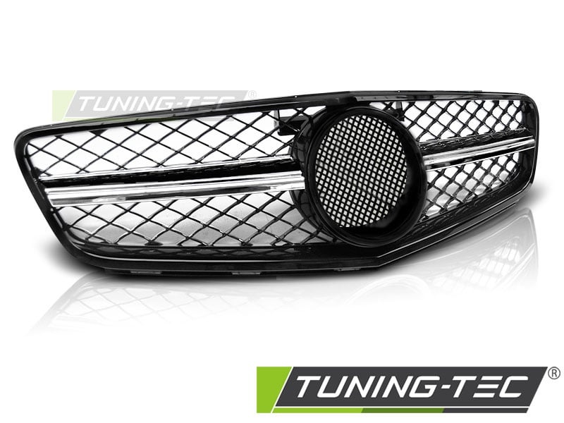 Grill geschikt voor Mercedes W204 07-14 C63 stijl glanzend zwart-chroom