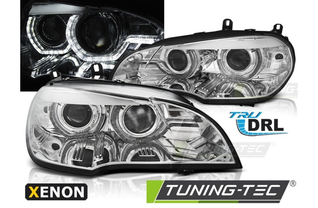 Koplampen xenon geschikt voor BMW X5 E70 07-10 AE DRL LED chroom HID