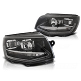 Koplampen dagrijlicht geschikt voor VW T6 15- zwart LED tru DRL