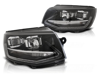 Koplampen dagrijlicht geschikt voor VW T6 15- zwart LED tru DRL