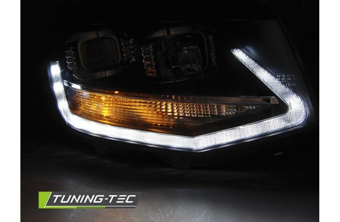 Koplampen dagrijlicht geschikt voor VW T6 15- zwart LED tru DRL