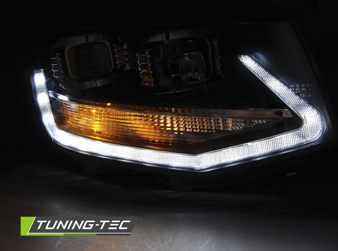 Koplampen dagrijlicht geschikt voor VW T6 15- zwart LED tru DRL
