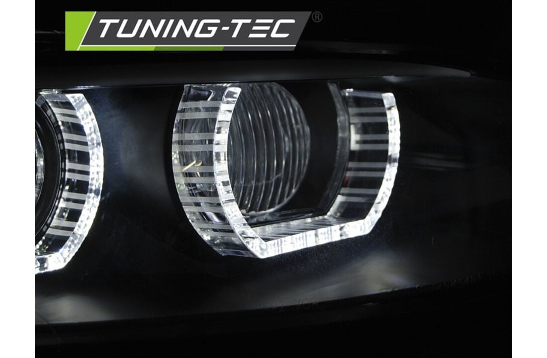 Koplampen xenon geschikt voor BMW E92/E93 06-10 Angel Eyes LED zwart afs HID