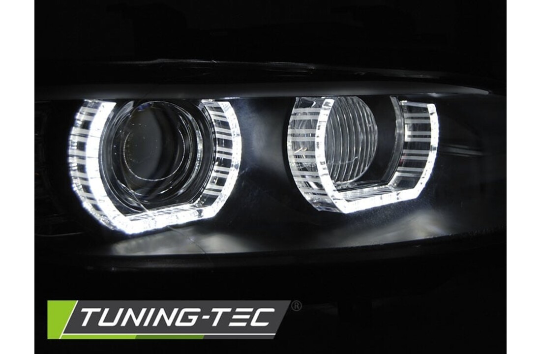 Koplampen xenon geschikt voor BMW E92/E93 06-10 Angel Eyes LED zwart afs HID