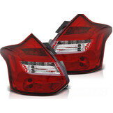 Achterlichten geschikt voor Ford Focus 3 11-10 14 hatchback rood helder LED strip seq indic