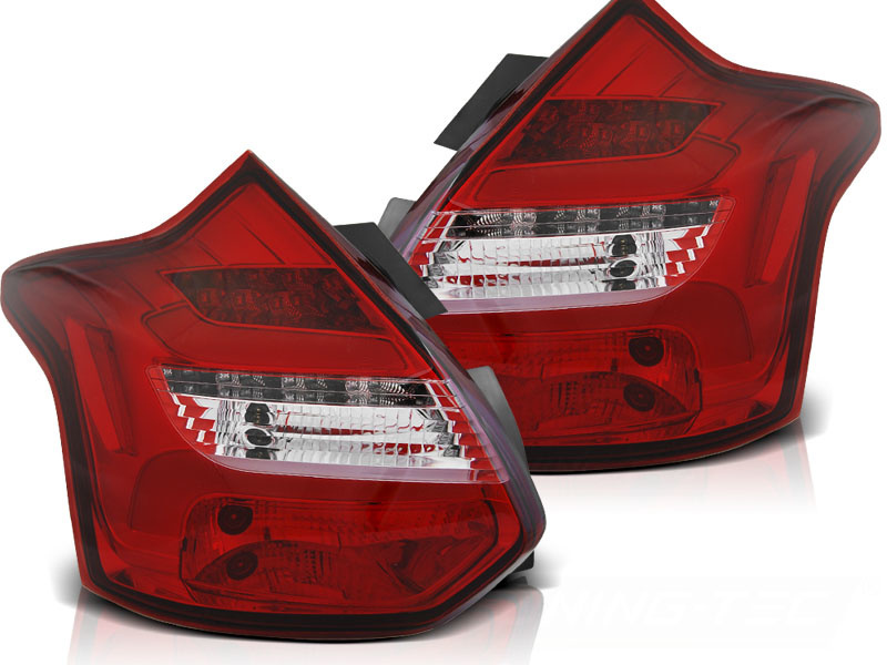 Achterlichten geschikt voor Ford Focus 3 11-10 14 hatchback rood helder LED strip seq indic