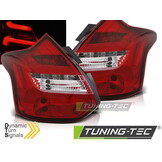 Achterlichten geschikt voor Ford Focus 3 11-10 14 hatchback rood helder LED strip seq indic